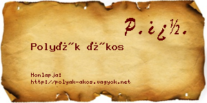 Polyák Ákos névjegykártya